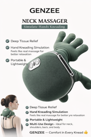 GENZEE Neck Massager – Deep Tissue Muscle Relief Device with Hand Kneading Simulation, Portable Neck & Shoulder Relaxation Massager 👌